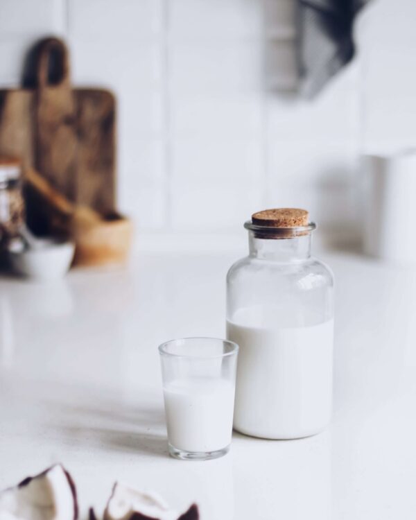 Glass Milk Bottle Set