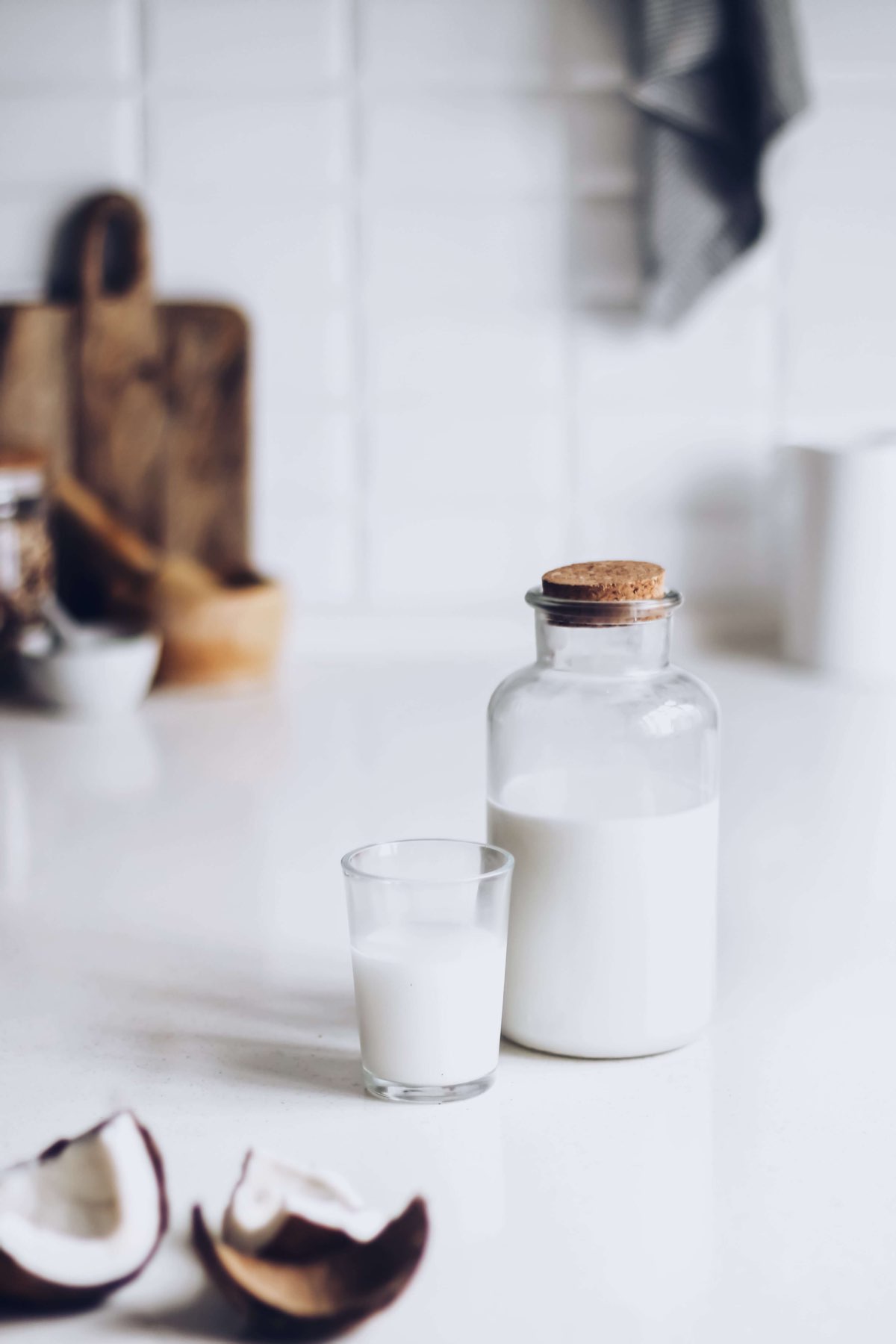 Glass Milk Bottle Set