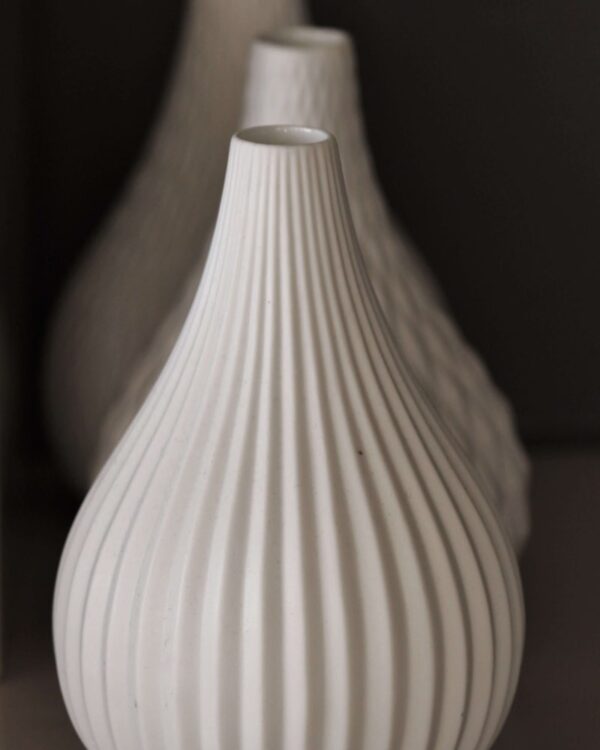 Ribbed Ceramic Vase